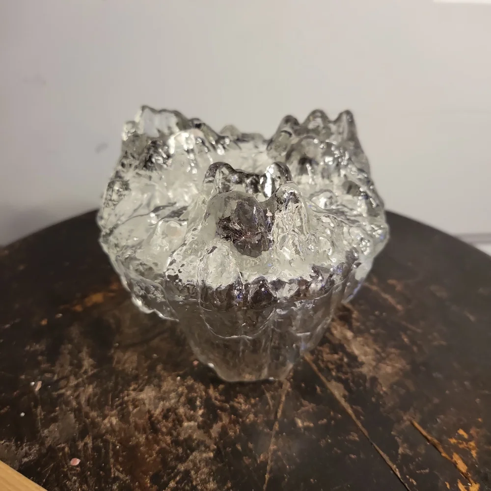 Antique L E Smith Crystal Candle Holder,  3 or 1 Fat Candle